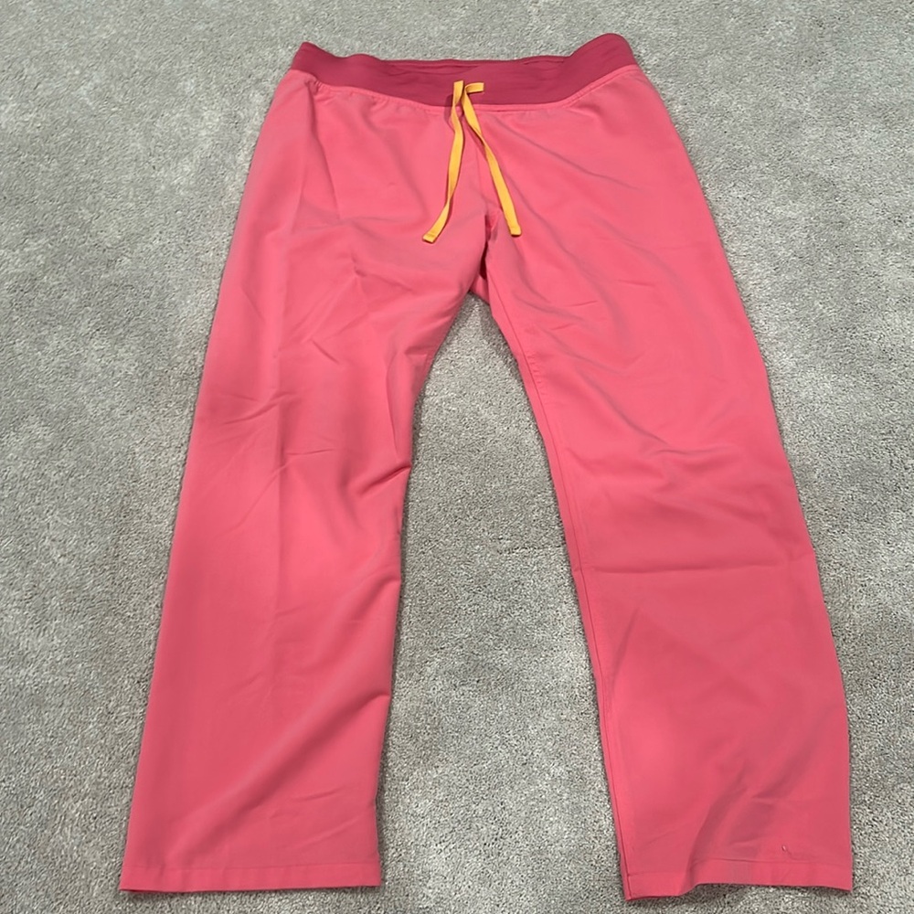 M/P Figs Neon pink Livingston scrub pants